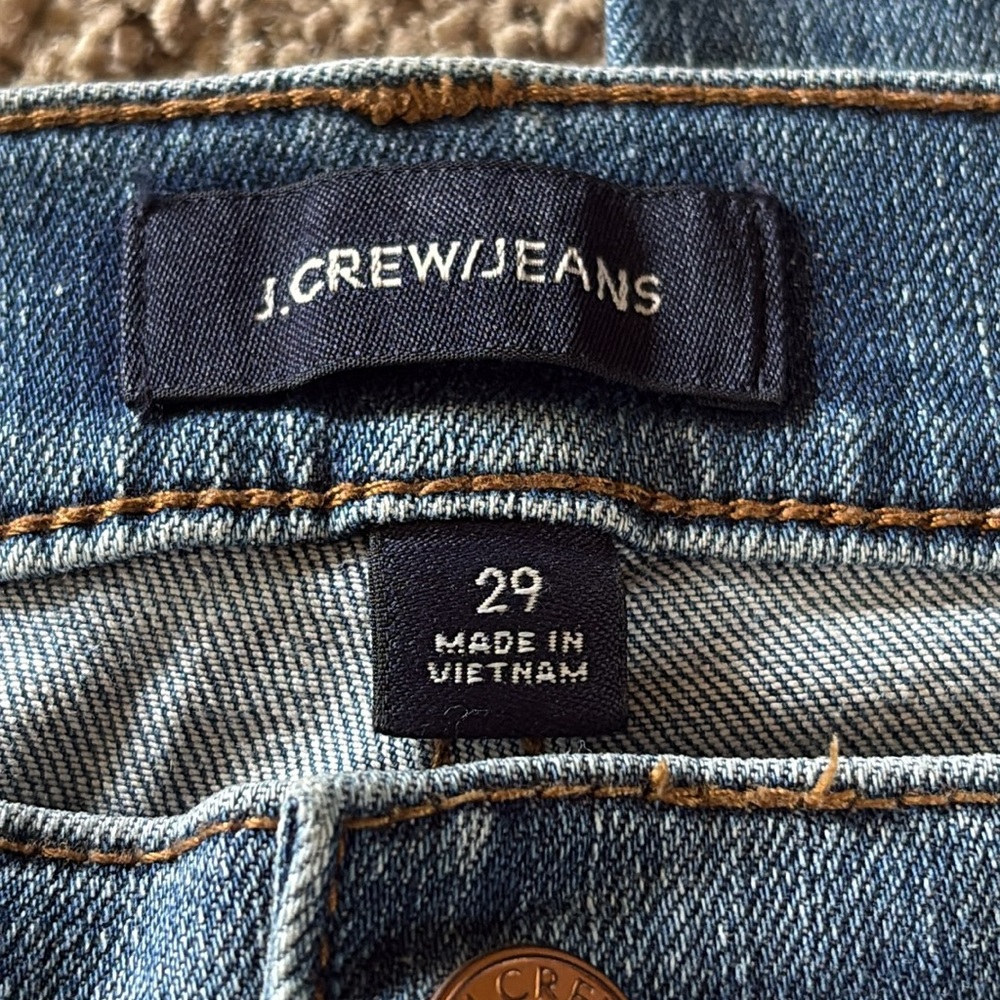 J. Crew • High-Rise Toothpick Jeans in Indigo Embroidered Polka Dots - Picture 5 of 8